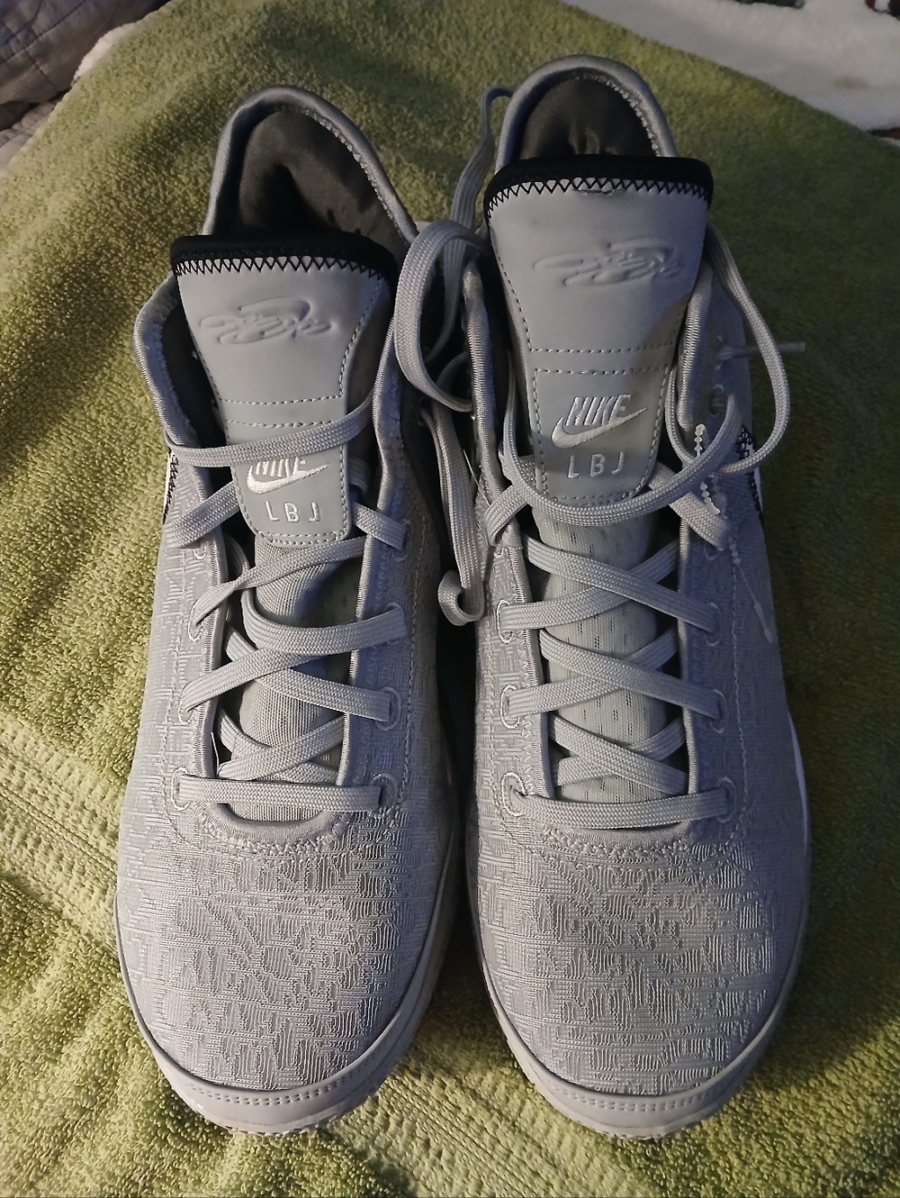 Nike Light Grey High-Top LBJ Sneakers